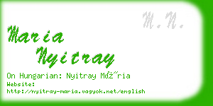 maria nyitray business card